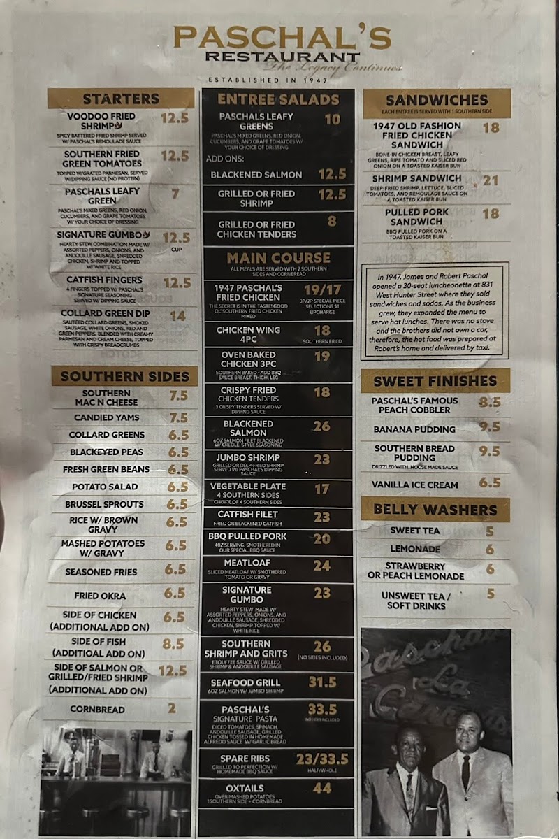 Menu Paschal's Restaurant & Bar-1